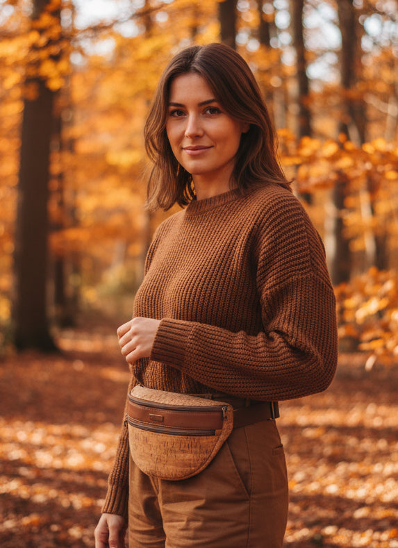 Belinda Bum Bag is a roomy bag with a front zip pocket the width and depth of the entire bag and a smaller zip pocket in the back but large enough to secure a cell phone. &nbsp;The main compartment is open and roomy for almost anything you might need to carry. &nbsp;Sturdy 1.5" deluxe adjustable strap.&nbsp;